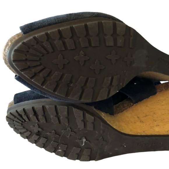 🌴 Clarks Navy Suede Wedges - Size 7 - Picture 6 of 10